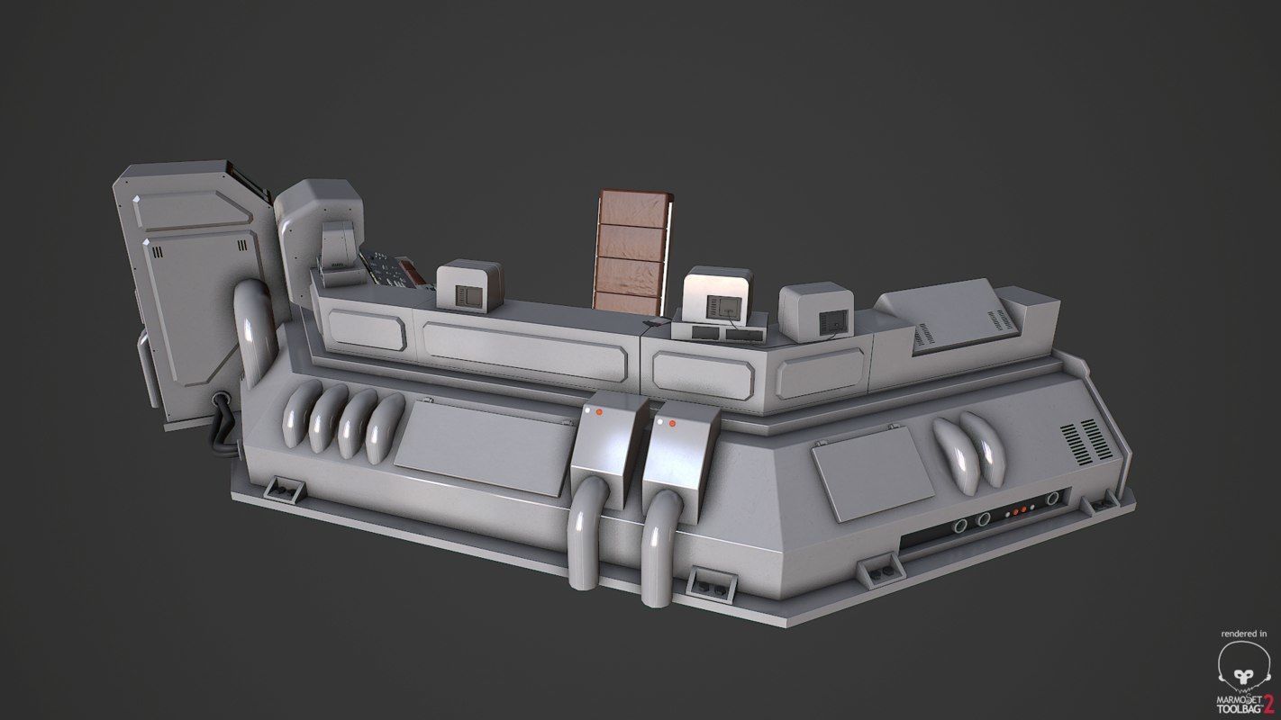 Control Desk 4 Low-poly 3D model_8