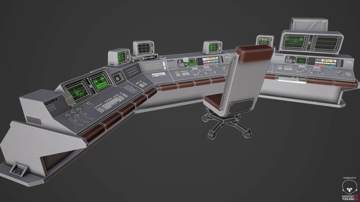 Control Desk 4 Low-poly 3D model_33