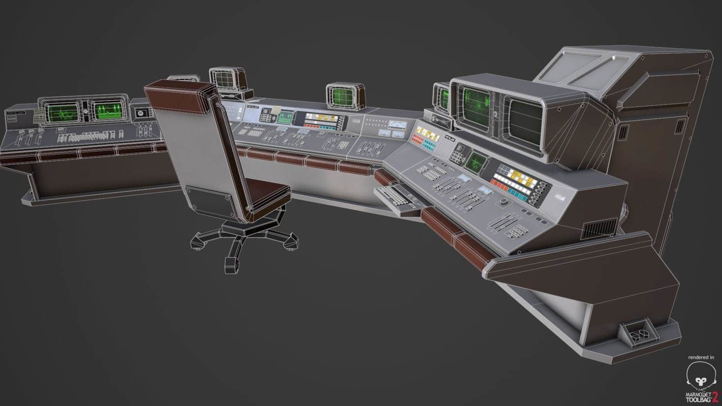 Control Desk 4 Low-poly 3D model_34
