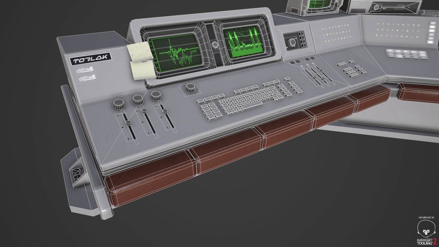 Control Desk 4 Low-poly 3D model_36