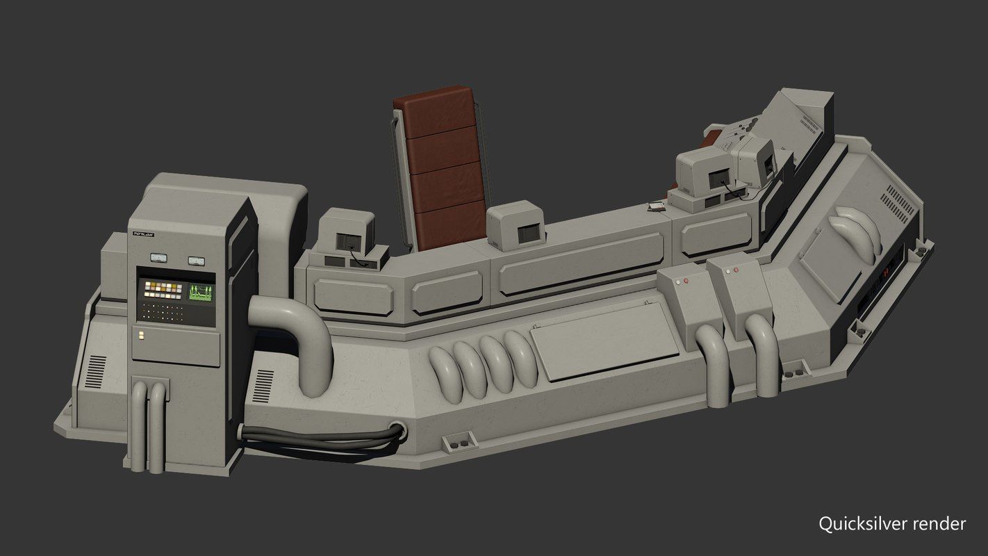 Control Desk 4 Low-poly 3D model_4