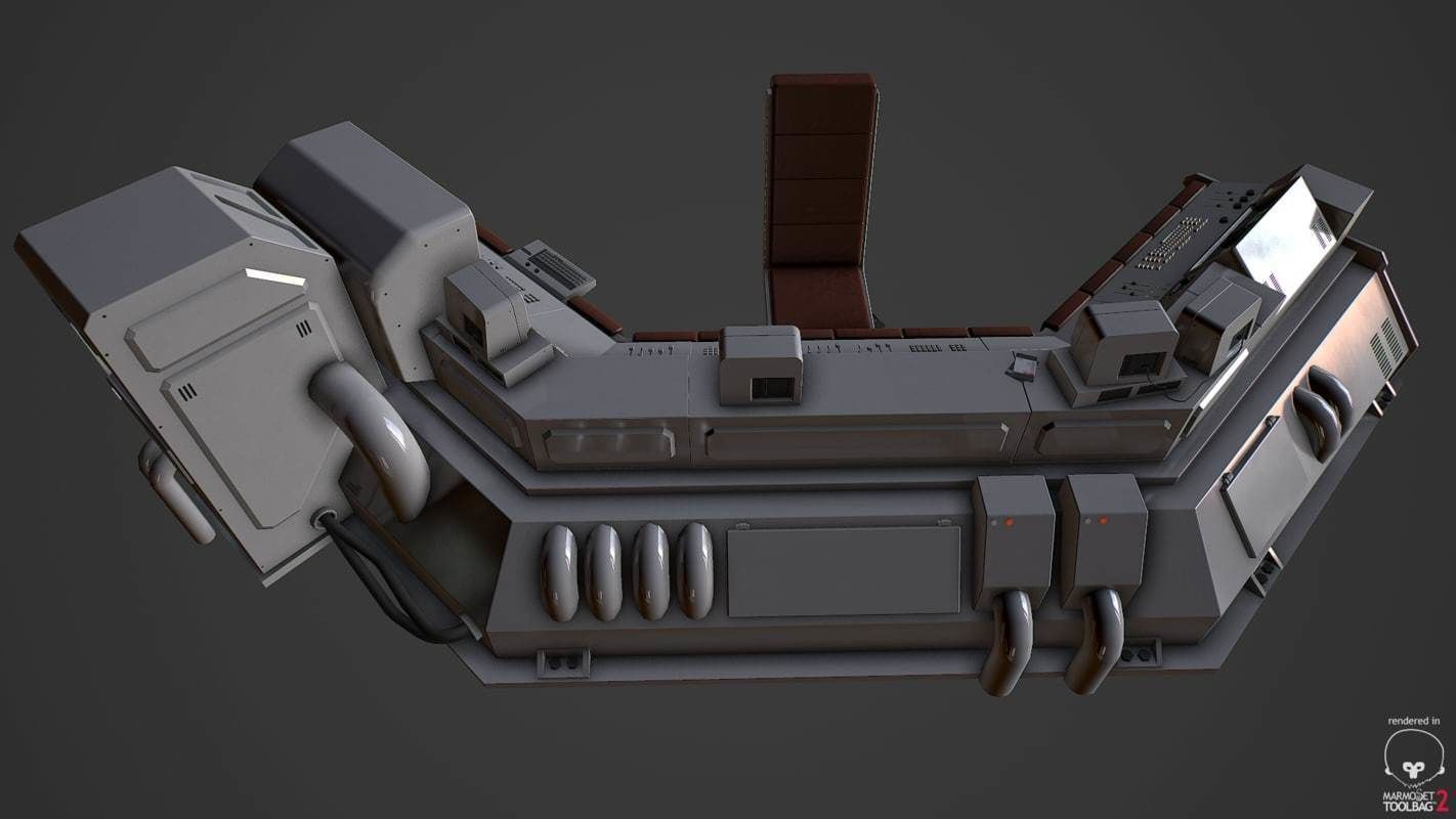 Control Desk 4 Low-poly 3D model_14