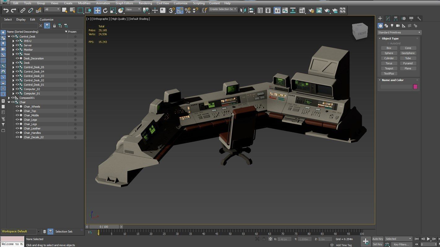 Control Desk 4 Low-poly 3D model_56