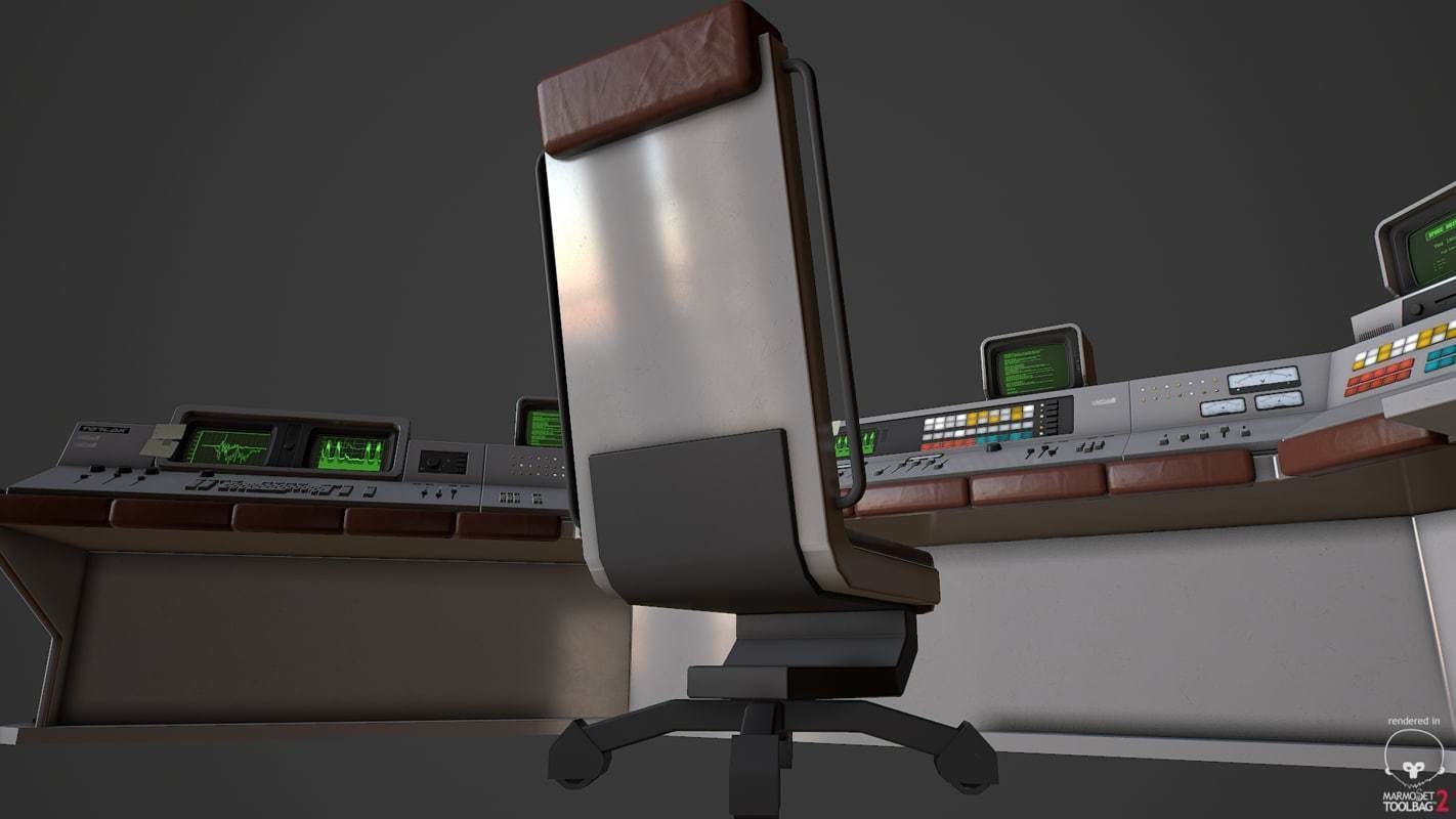 Control Desk 4 Low-poly 3D model_32