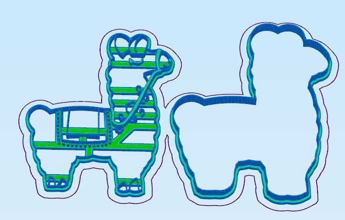 Llama Cookie Cutter Set 3D print model_1