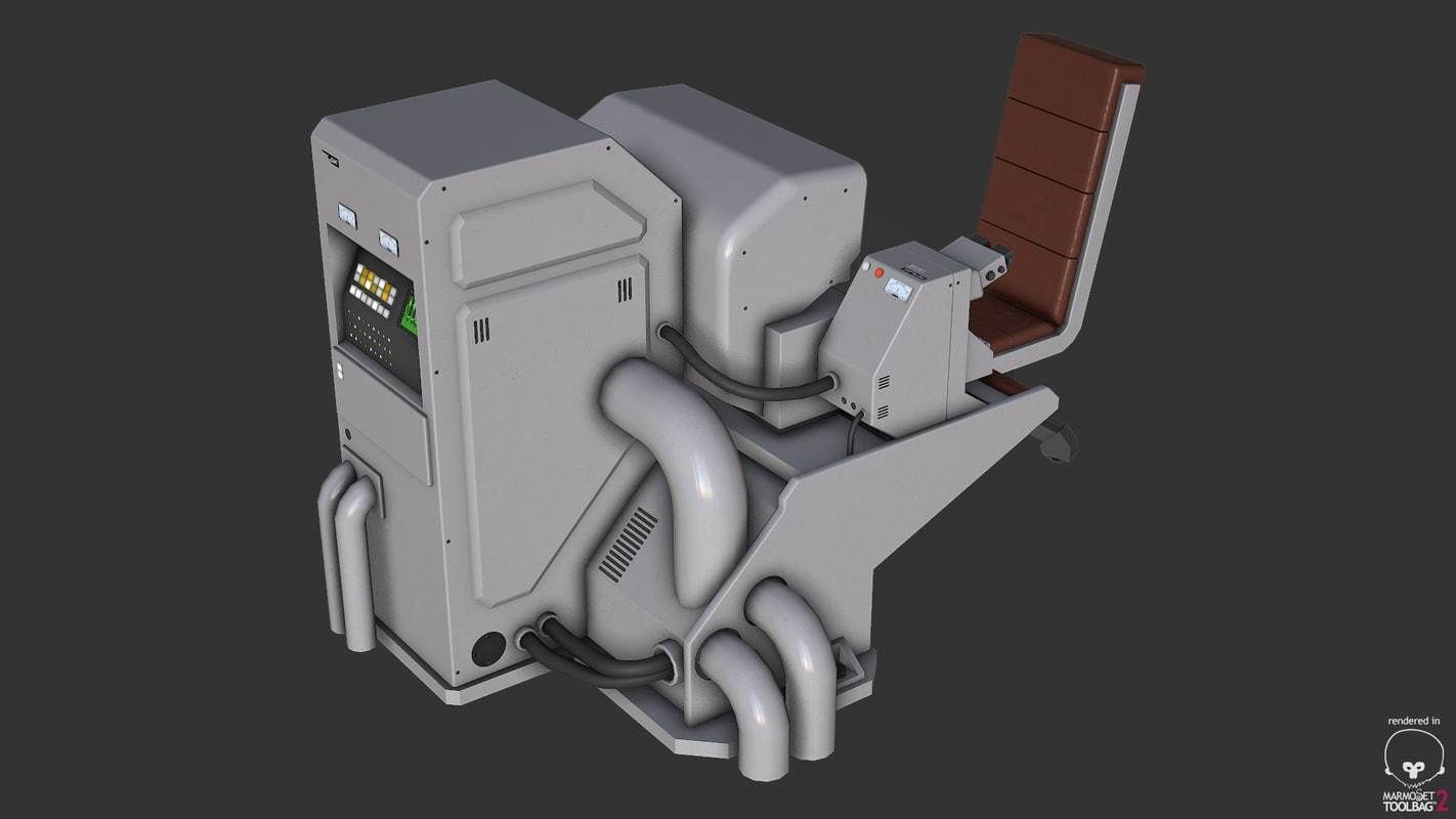 Control Desk 5 Low-poly 3D model_3