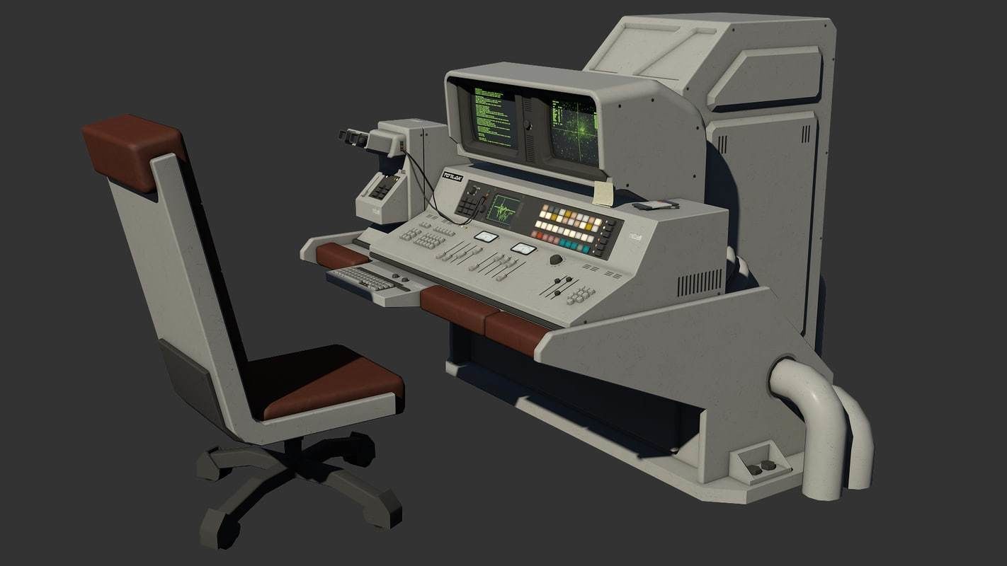 Control Desk 5 Low-poly 3D model_6