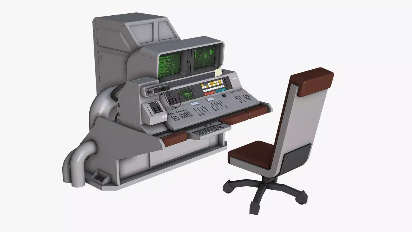 Control Desk 5 Low-poly 3D model_0