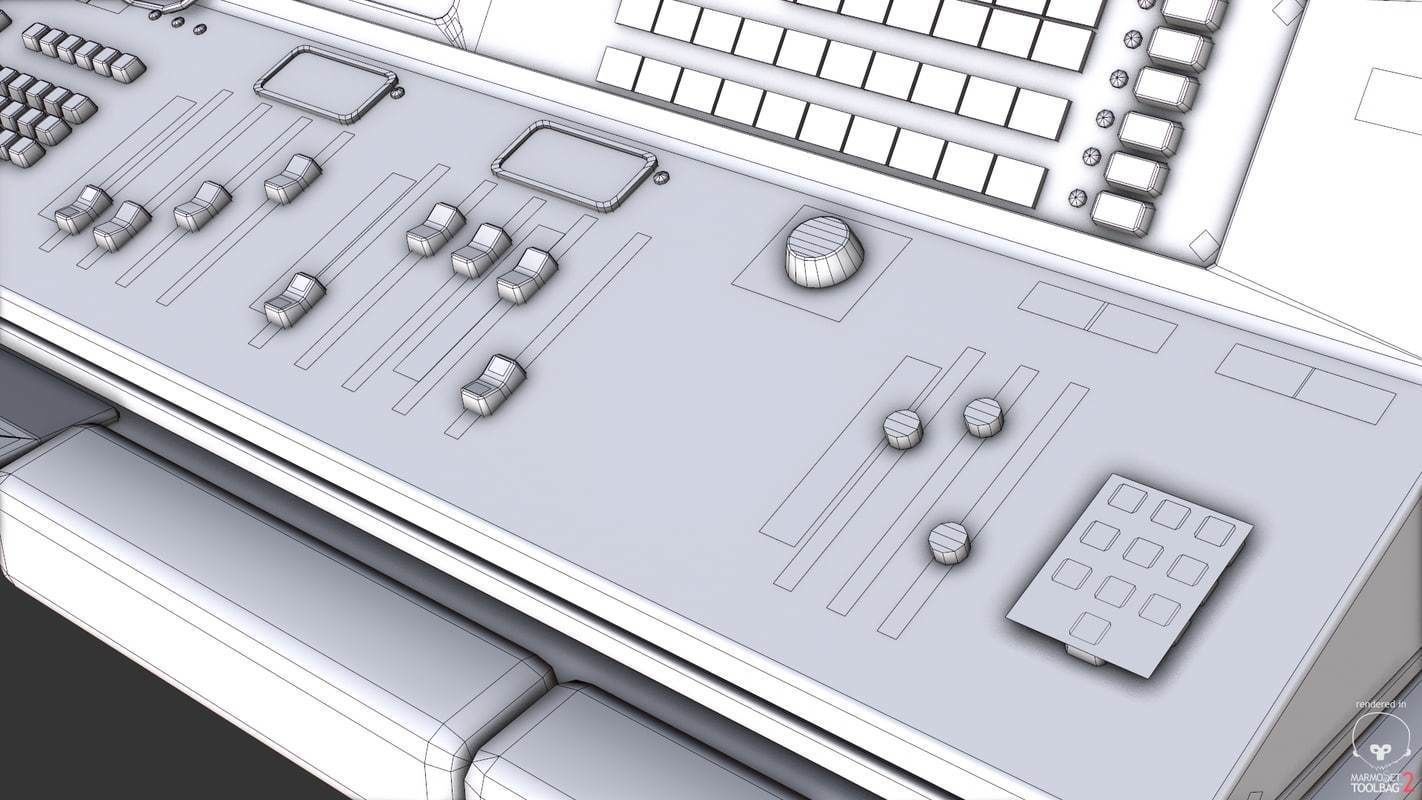 Control Desk 5 Low-poly 3D model_36