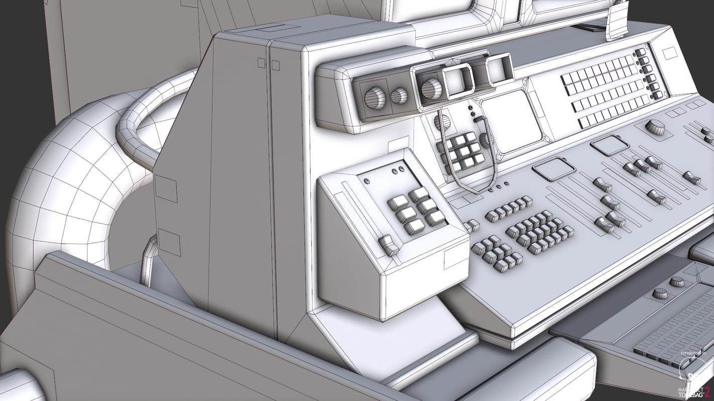 Control Desk 5 Low-poly 3D model_33
