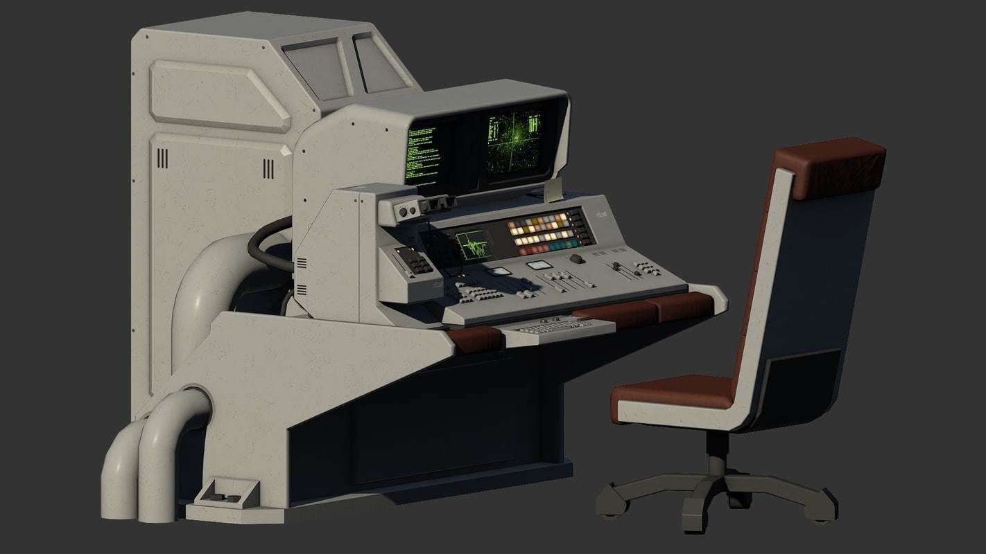 Control Desk 5 Low-poly 3D model_10