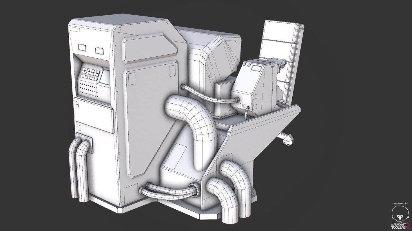 Control Desk 5 Low-poly 3D model_30