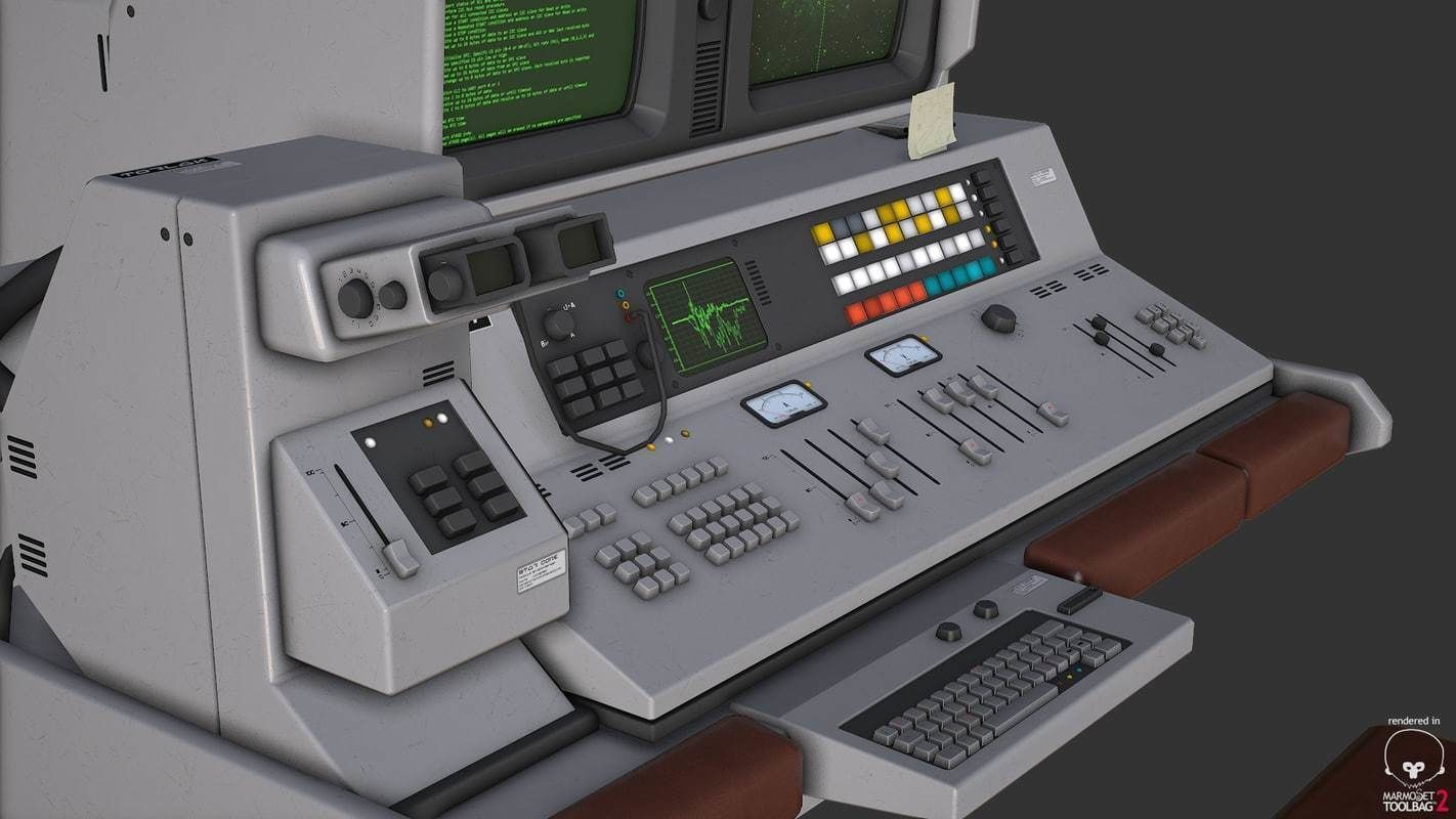 Control Desk 5 Low-poly 3D model_22