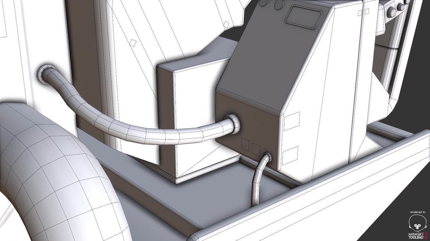 Control Desk 5 Low-poly 3D model_39