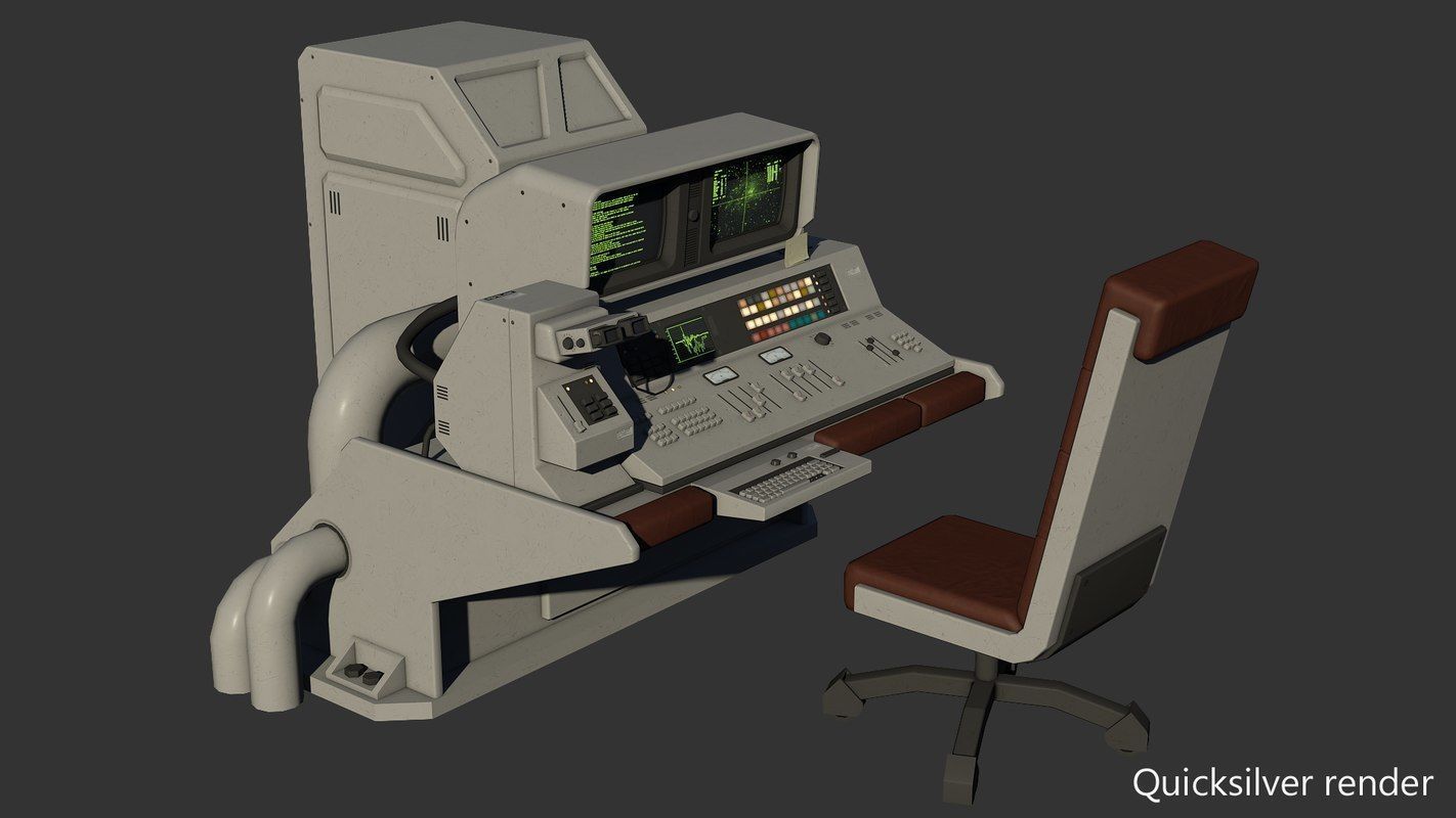 Control Desk 5 Low-poly 3D model_5