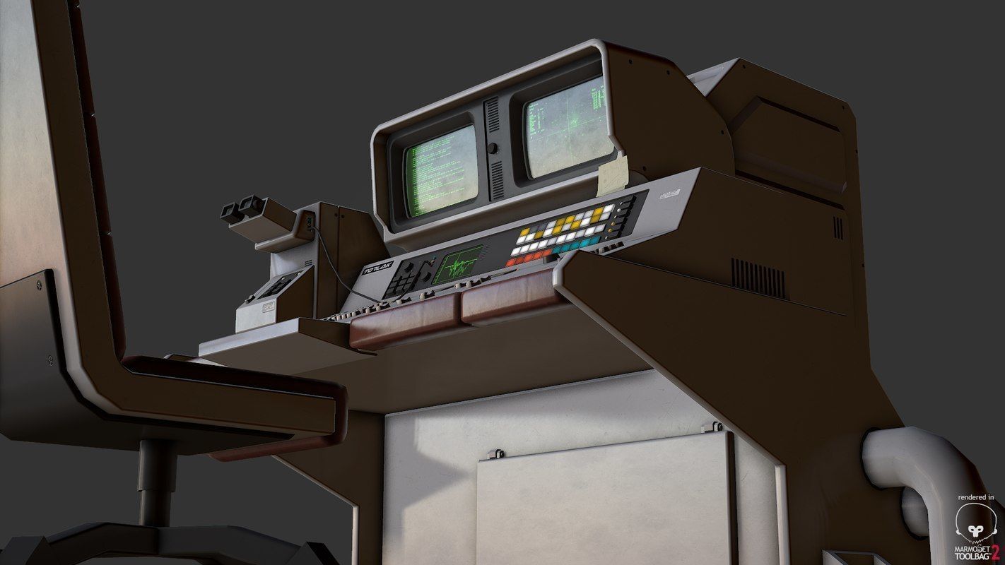 Control Desk 5 Low-poly 3D model_26