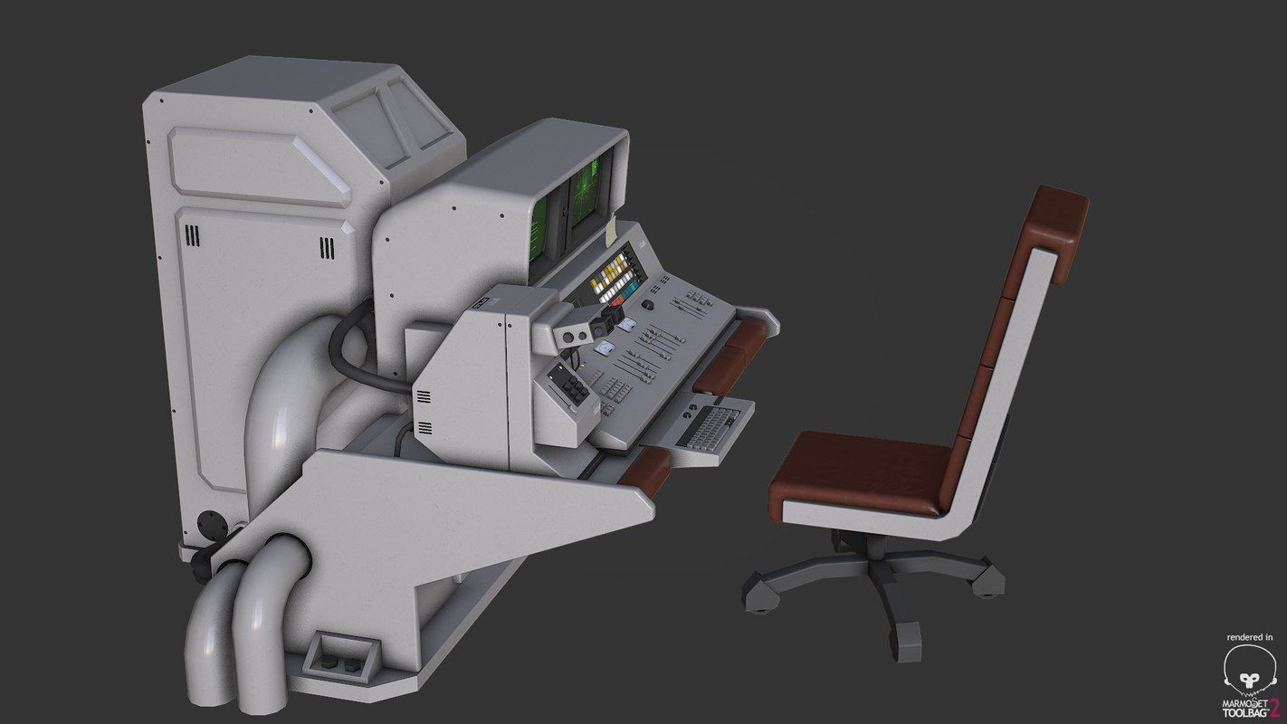 Control Desk 5 Low-poly 3D model_21