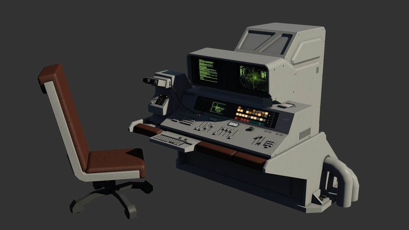Control Desk 5 Low-poly 3D model_11