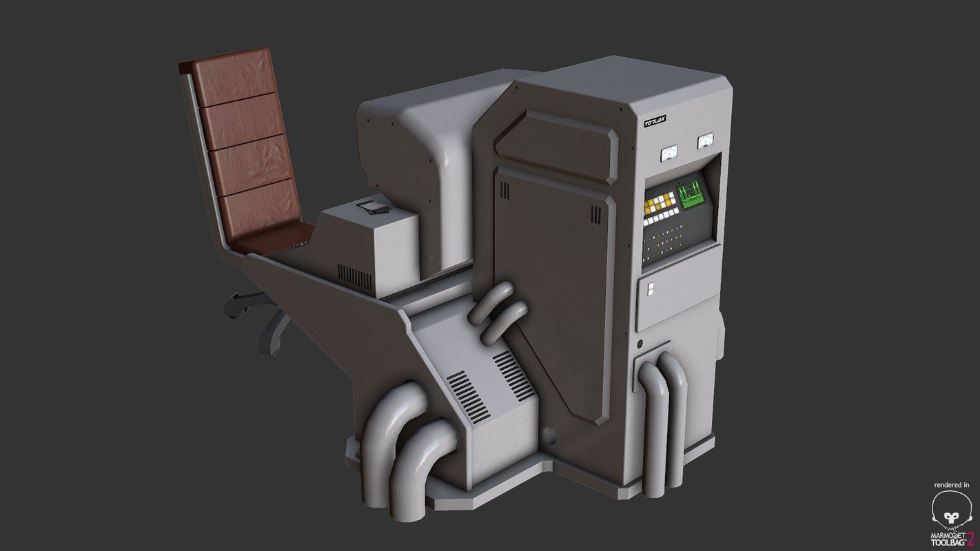 Control Desk 5 Low-poly 3D model_4
