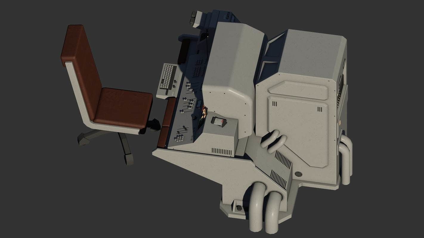 Control Desk 5 Low-poly 3D model_9