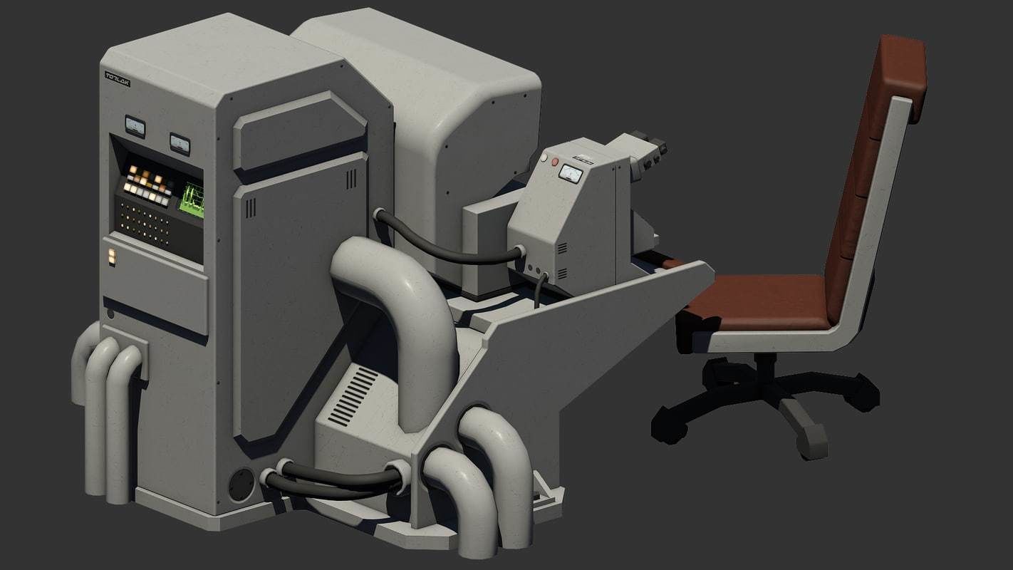 Control Desk 5 Low-poly 3D model_7