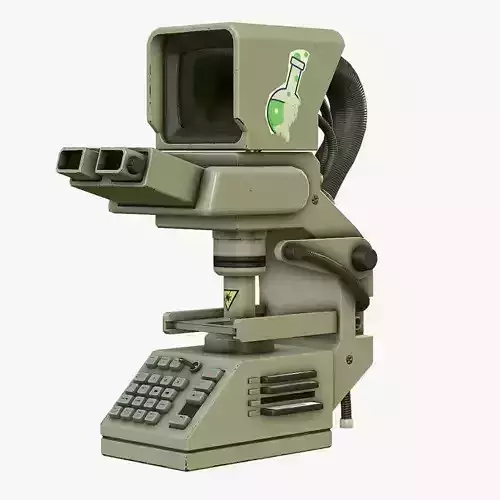 Sci-Fi Microscope Low-poly 3D model