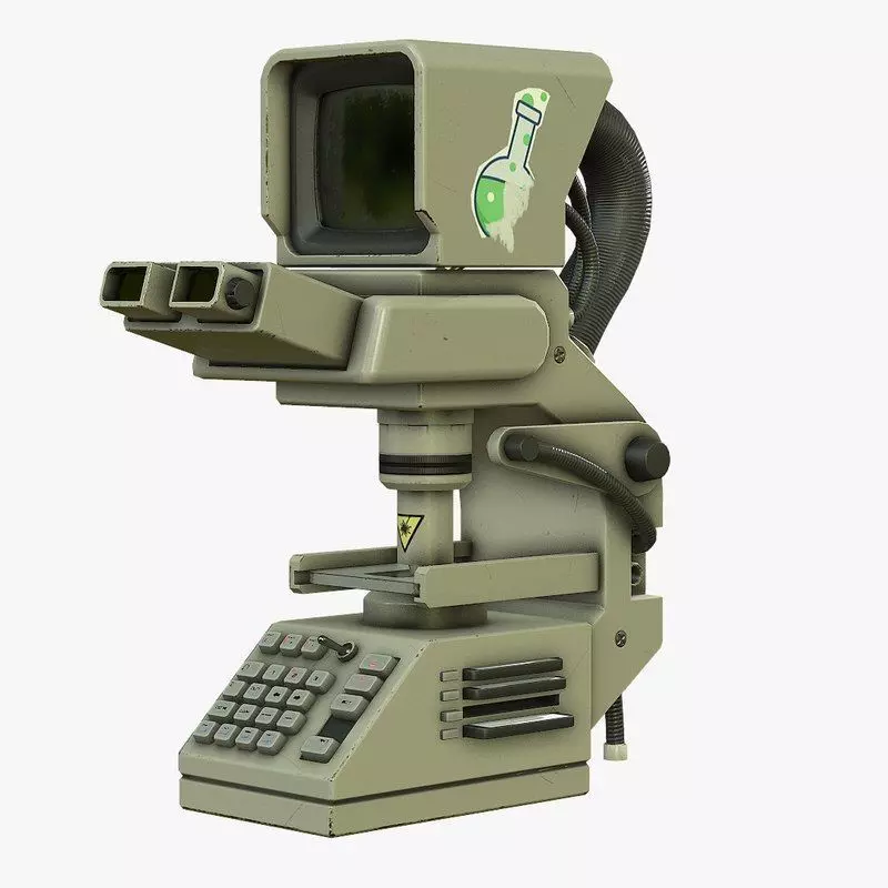 Sci-Fi Microscope Low-poly 3D model
