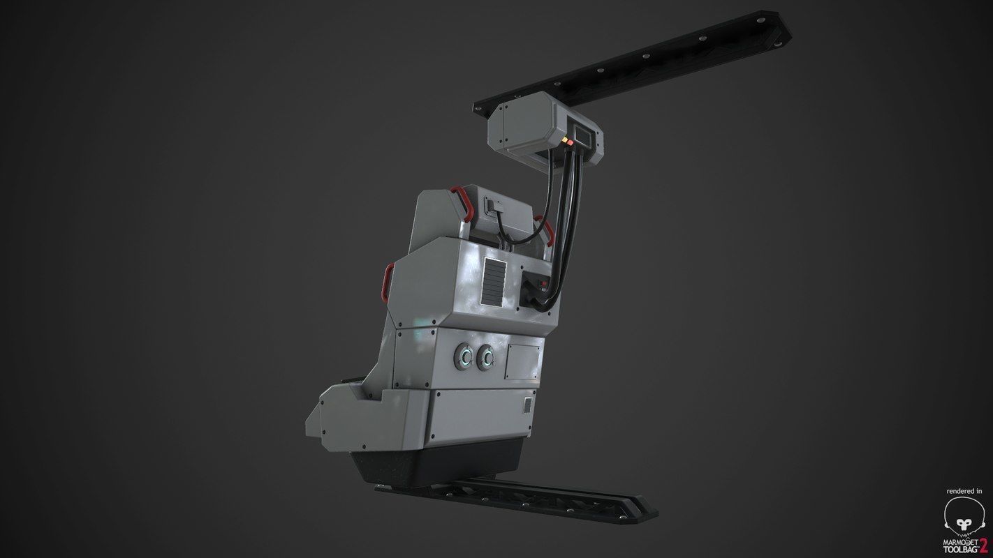 Spaceship Chair Low-poly 3D model_4