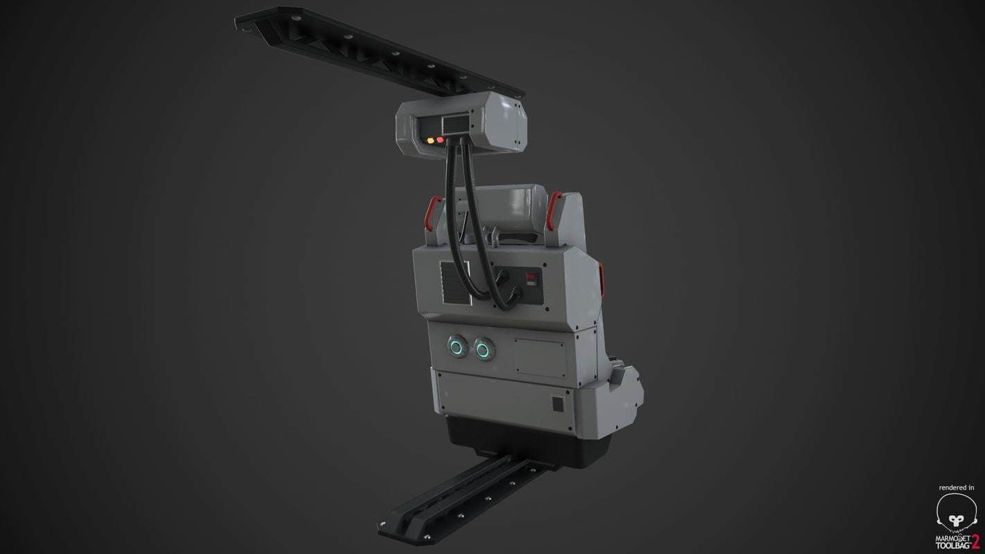 Spaceship Chair Low-poly 3D model_3