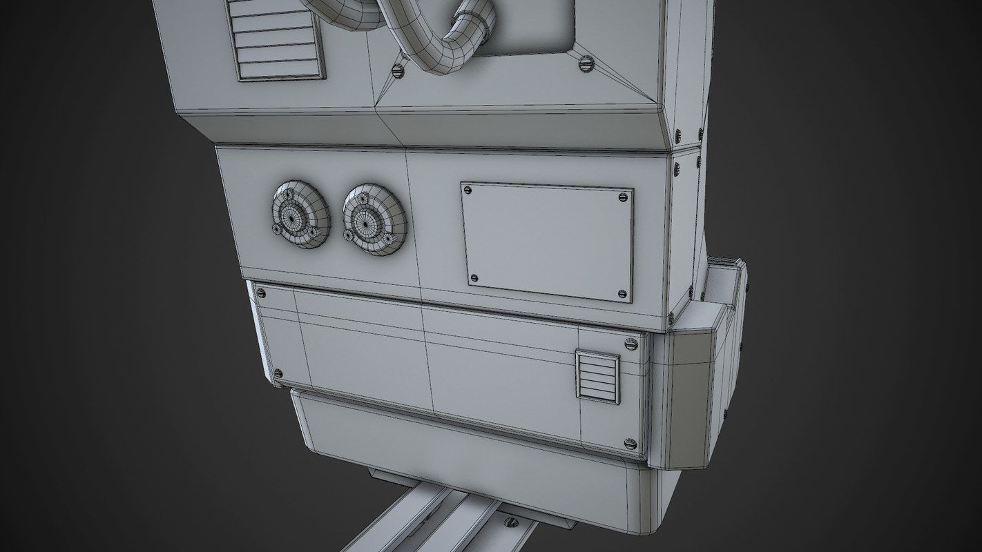 Spaceship Chair Low-poly 3D model_9