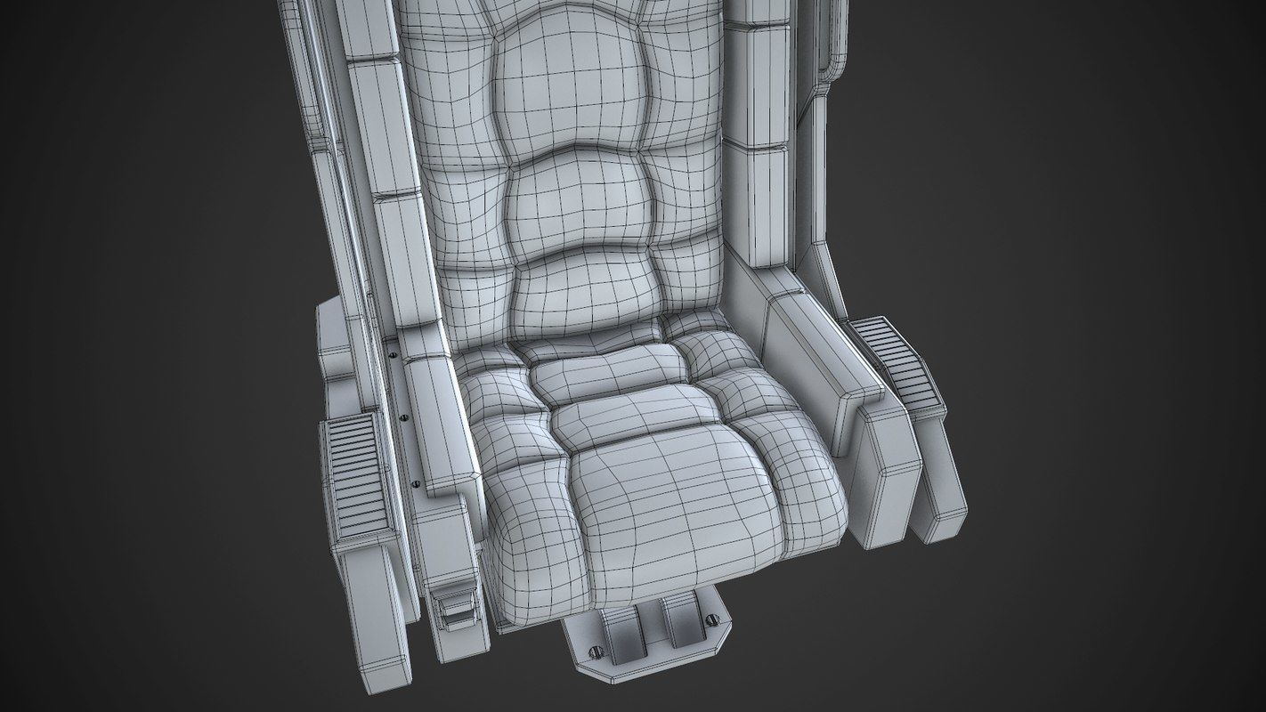 Spaceship Chair Low-poly 3D model_10