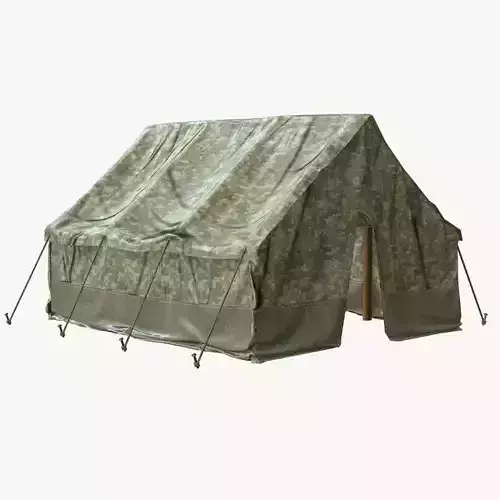 Tent PBR Game Ready camouflage Low-poly 3D model