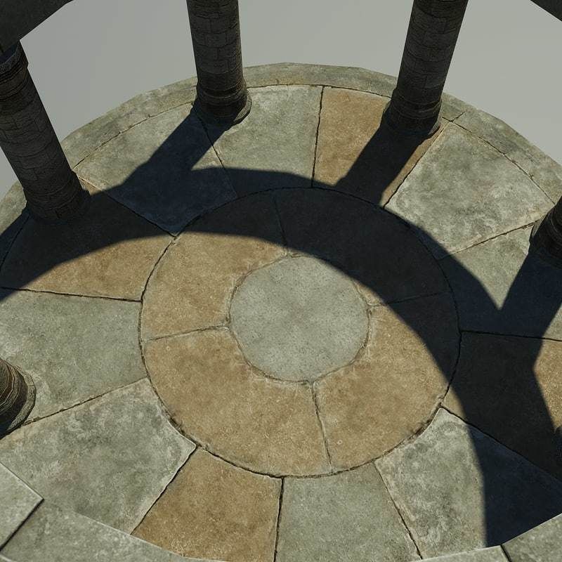 Ancient Altar Low-poly 3D model_1