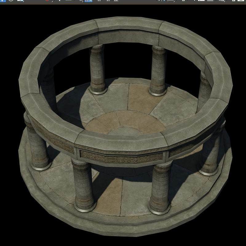 Ancient Altar Low-poly 3D model_5