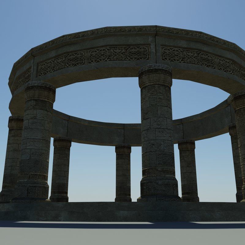 Ancient Altar Low-poly 3D model_4