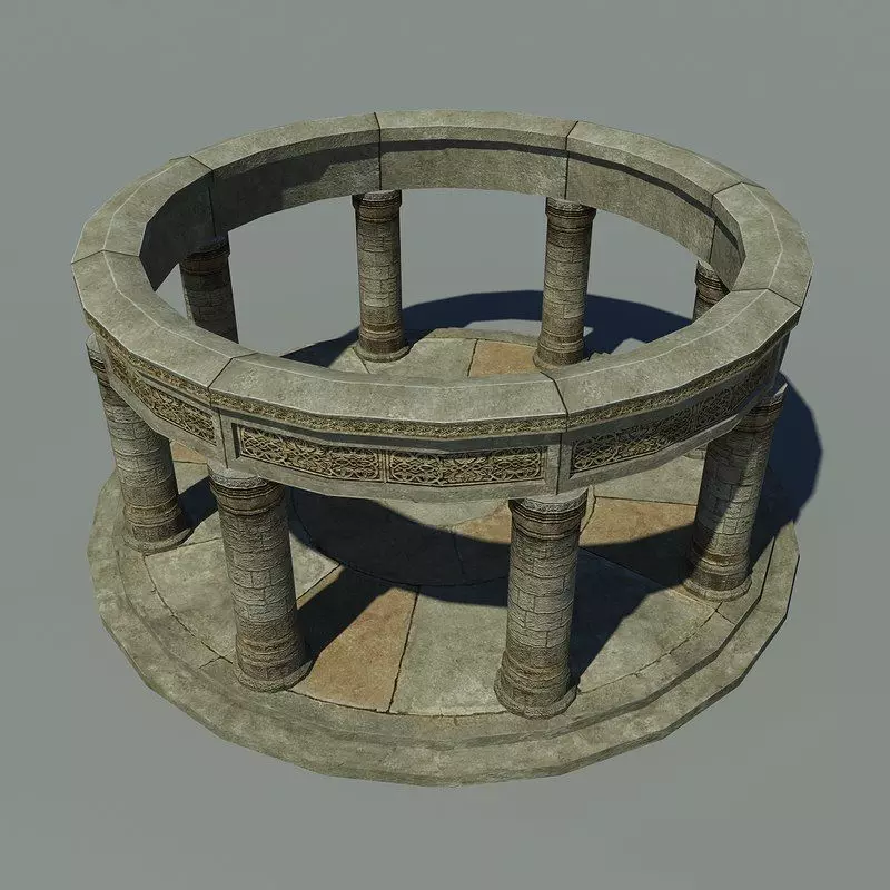 Ancient Altar Low-poly 3D model_0