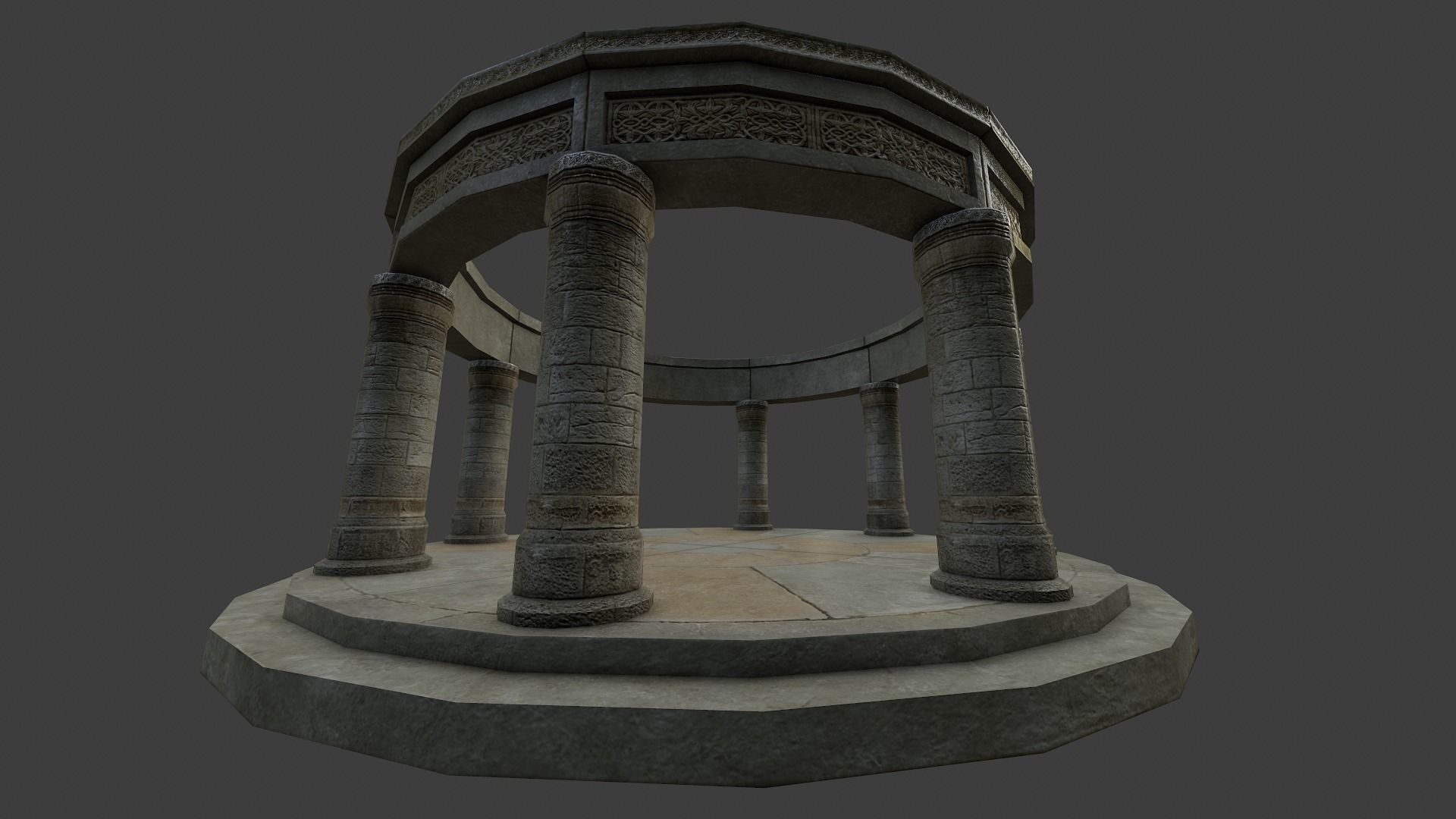 Ancient Altar Low-poly 3D model_2
