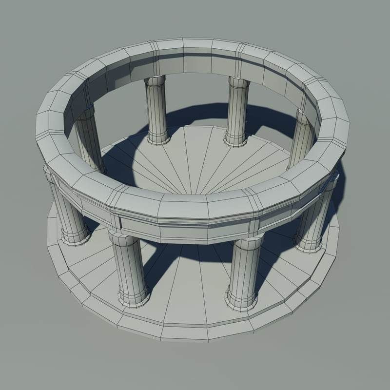 Ancient Altar Low-poly 3D model_8