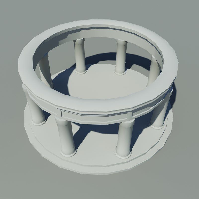 Ancient Altar Low-poly 3D model_7