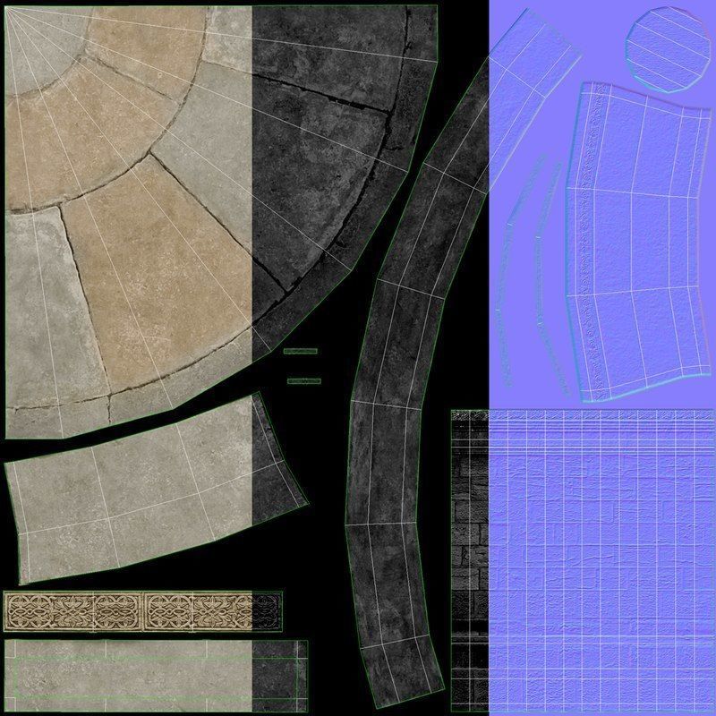 Ancient Altar Low-poly 3D model_9