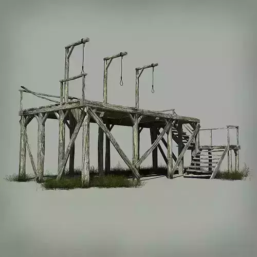 Medieval Gallows Low-poly 3D model