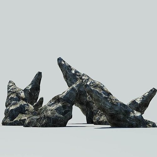 Stone rock Low-poly 3D model