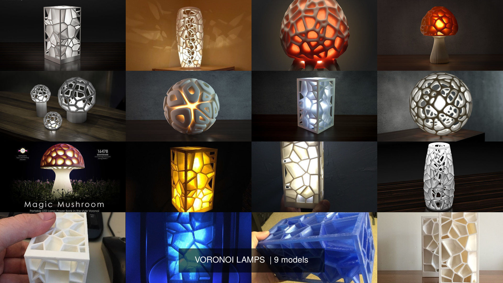 VORONOI LAMPS  3D Model Collection_0