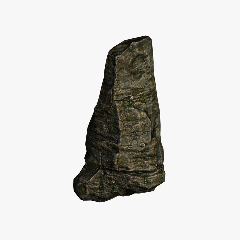 Cliff camouflage rock Low-poly 3D model_3