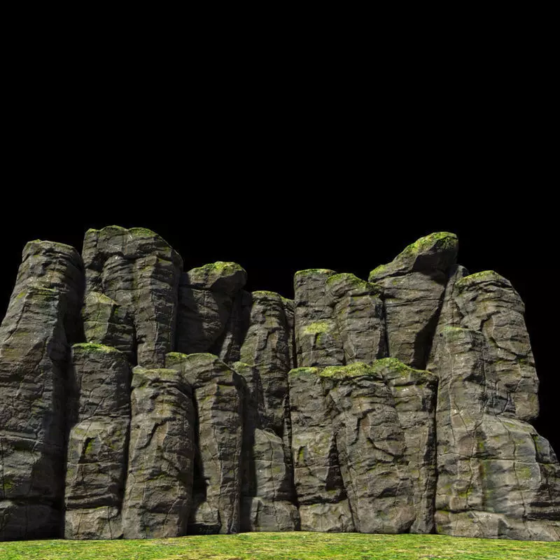 Cliff camouflage rock Low-poly 3D model_0