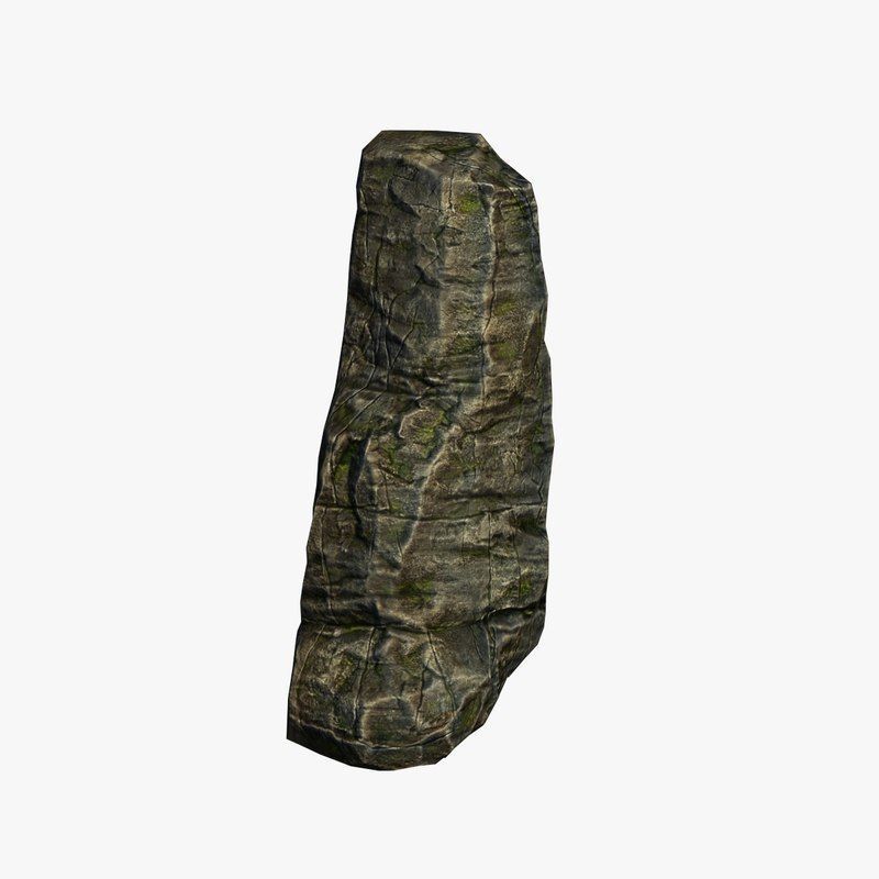 Cliff camouflage rock Low-poly 3D model_2