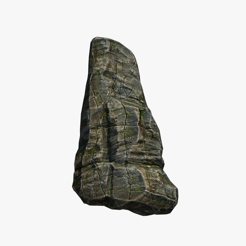 Cliff camouflage rock Low-poly 3D model_1
