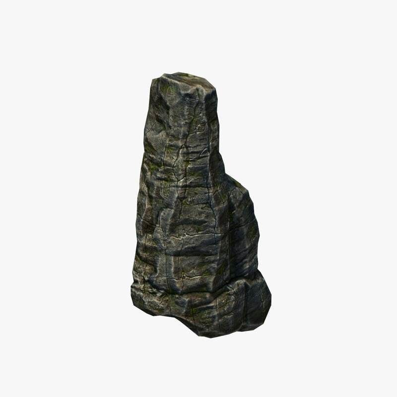 Cliff camouflage rock Low-poly 3D model_4