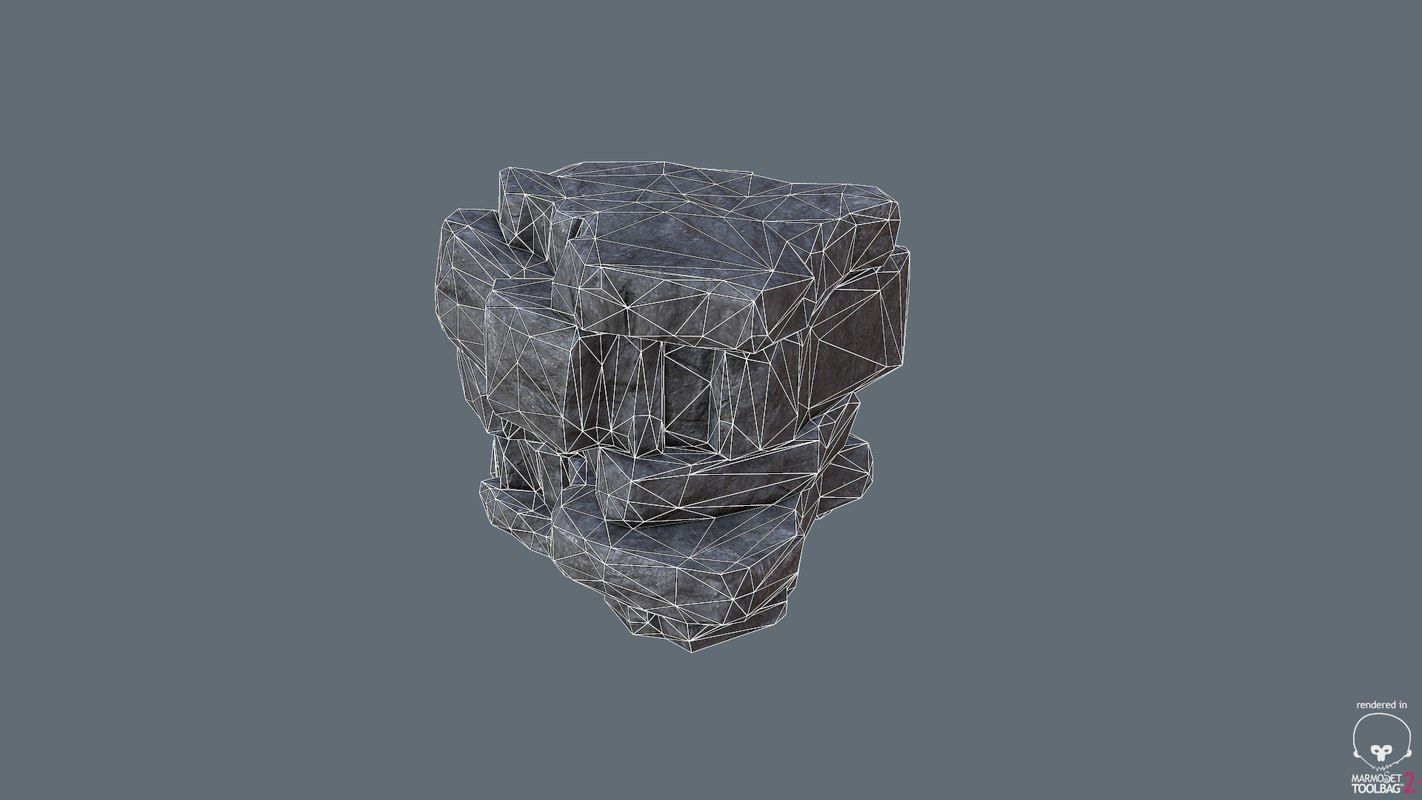 Game Ready PBR Stone Cliff Low-poly 3D model_15