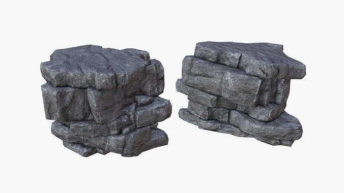 Game Ready PBR Stone Cliff Low-poly 3D model